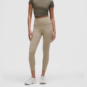 Lululemon Wunder Train HR Tight 25” Pockets Women’s Size 8 Sheer Oak